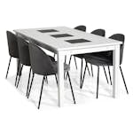 Matgrupp In Living Jasmin Förlängningsbart 180 med 6 Felipe Stol Sammet