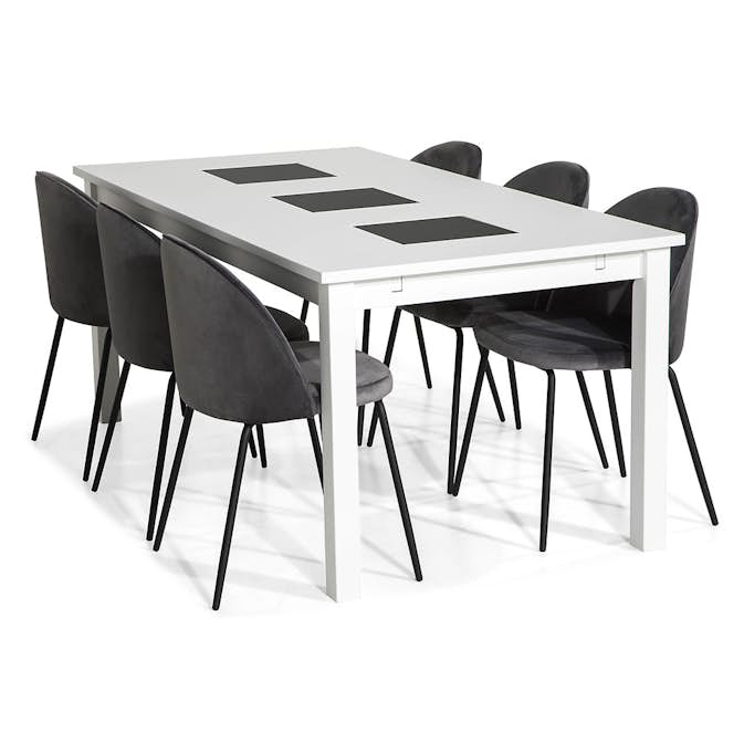 Matgrupp In Living Jasmin Förlängningsbart 180 med 6 Felipe Stol Sammet