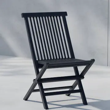 Matstol Venture Home Kenya Svart Teak Fällbar