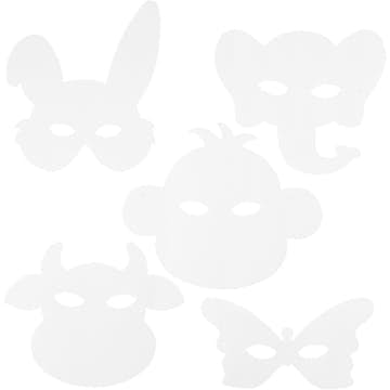 Flickor Creativ Company På Rad Djurmasker Vit 16 st/1 Förp