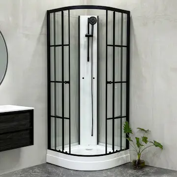 Duschkabin Bathlife Betrakta 90x90 Svart/Vit