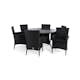 Matgrupp Utomhus Comfort Garden Thor Ø140 Svart 6 inkl. Dynor