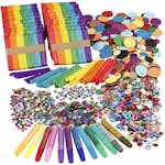 Materialset Creativ Company Glitter och Träpinnar Mixade Färger 1 Set