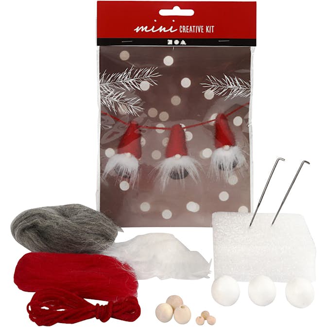 Materialset Creativ Company Kreativt Minikit Tomtenissar På Snöre 3 St/1 Set