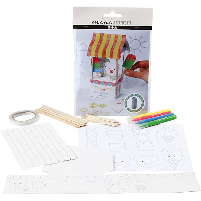 Materialset Creativ Company Kreativt Minikit Mjölkkartong Glasskiosk 1 Set