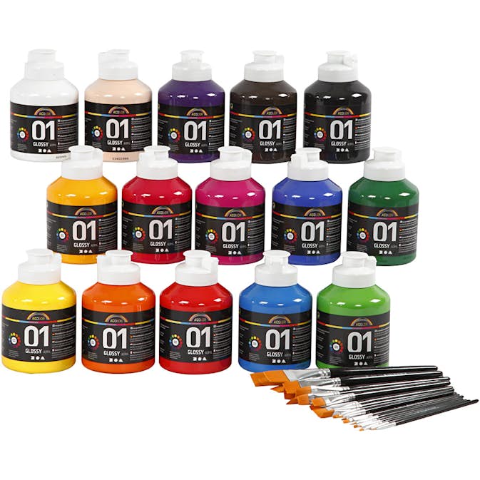 Akrylfärg Creativ Company A-color Mixade Färger Blank 1 set