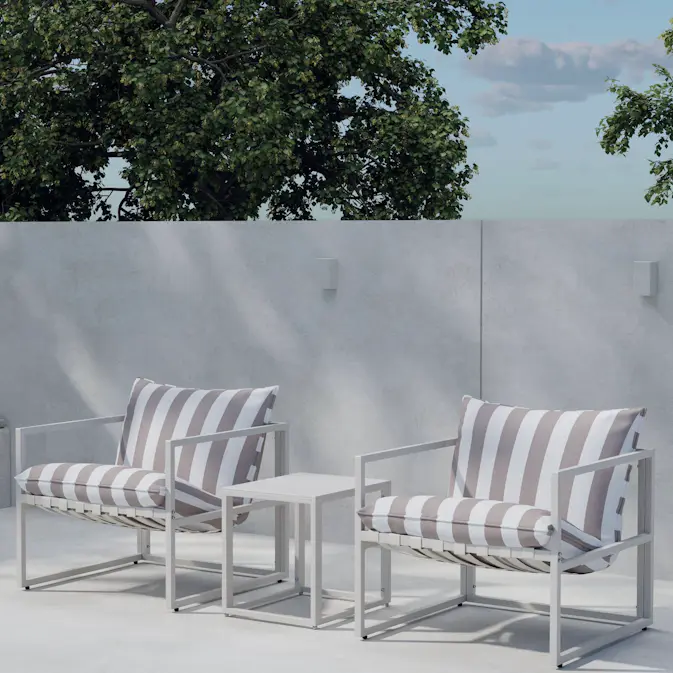 Loungeset Venture Home Messina 2st Fåtöljer med 1 Sidbord