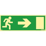 Skylt Systemtext Utrymning Pil Höger Aluminium Supernova
