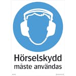 Skylt Systemtext Hörselskydd 210x297 mm Plast