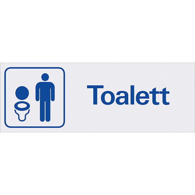 Skylt Systemtext Toalett Herr 225x80 mm Aluminium