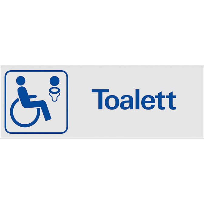 Skylt Systemtext Toalett Handikapp 225x80 mm Aluminium