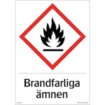 Skylt Systemtext Brandfarliga Ämnen 210x297 mm Plast