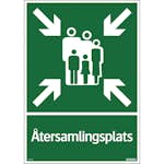 Skylt Systemtext Återsamlingsplats 297x420 mm Aluminium