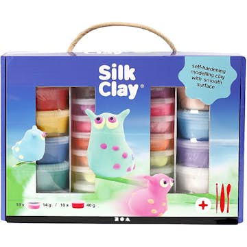 Materialset Creativ Company Silk Clay Presentask Mixade Färger 1 Set