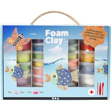 Materialset Creativ Company Foam Clay Presentask Mixade Färger 1 Set