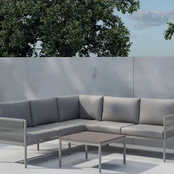 Hörnsoffgrupp Venture Home Kos Hörnsoffa med Soffbord och Dynor