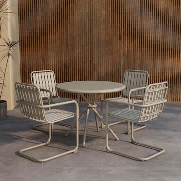 Matgrupp Utomhus Venture Home Chios 4 Stolar med Ø90cm Bord