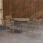 Matgrupp Venture Home Sifnos 4st Stolar med Ø90cm Bord