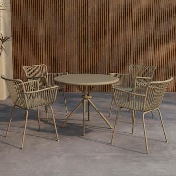 Matgrupp Venture Home Sifnos 4st Stolar med Ø90cm Bord