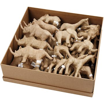 Savanndjur Creativ Company Papier Maché H7,5-10 cm 32 St/1 Förp