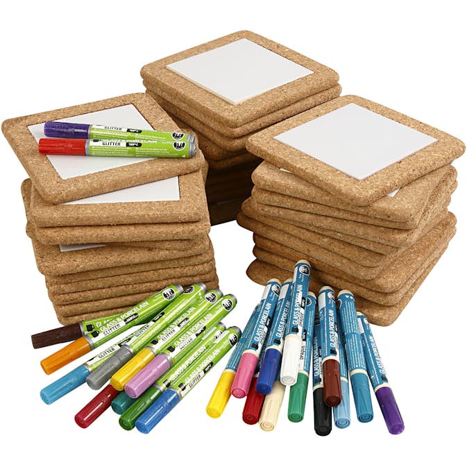 Materialset Creativ Company Måla Grytunderlägg Mixade Färger Stl 15,5x15,5 cm 1 Set