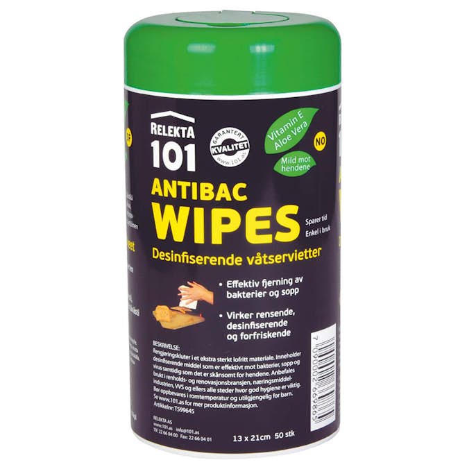 Rengöringsduk Relekta 101 Wipes 101 Antibac 50 st/BRK