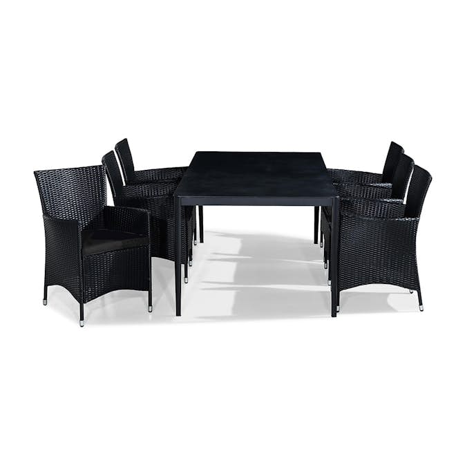 Matgrupp Utomhus Comfort Garden Alex 200x100 med 6 Utefåtölj Thor
