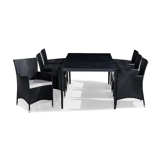 Matgrupp Utomhus Comfort Garden Alex 200x100 med 6 Utefåtölj Thor