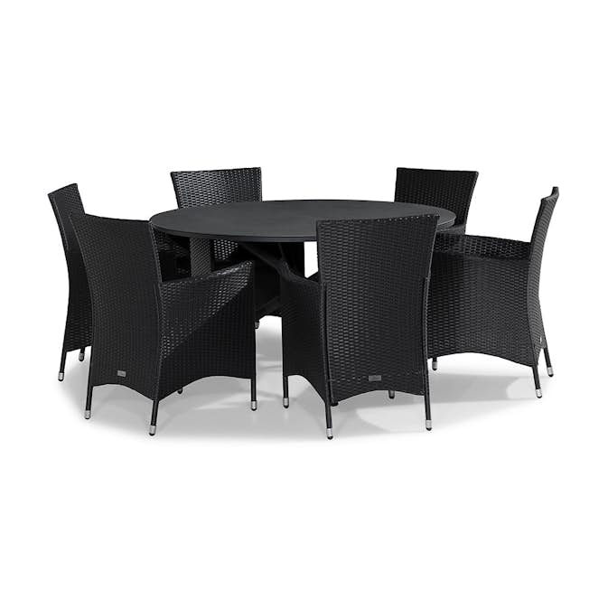 Matgrupp Utomhus Comfort Garden Alex Rund 140 med 6 Utefåtölj Thor