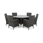 Matgrupp deNoord Thor Rund Ø140 med 6 Armstöd Fåtöljer Lyx