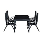 Matgrupp Comfort Garden Tunis 152-210x90 med 4 Positionsstolar Maggie