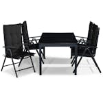 Matgrupp Comfort Garden Tunis 152-210x90 med 4 Positionsstolar Maggie