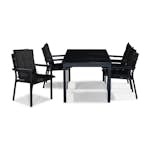 Matgrupp Comfort Garden Tunis 152-210x90 med 4 Stapelstolar