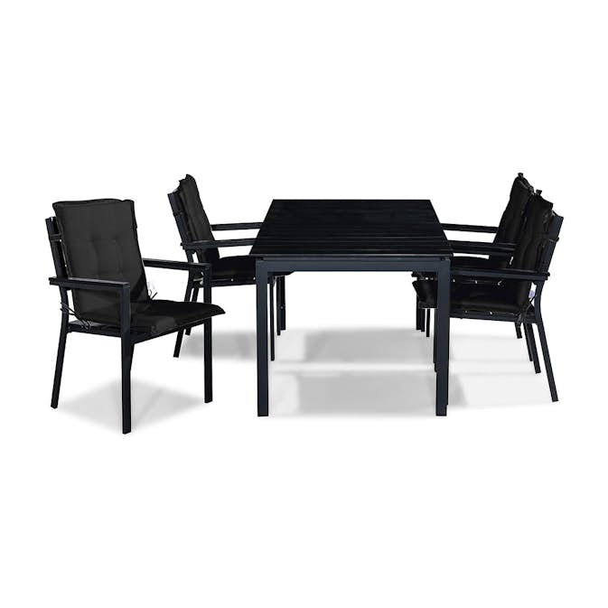 Matgrupp Comfort Garden Tunis 152-210x90 med 4 Stapelstolar