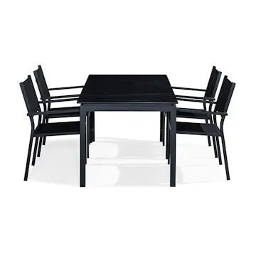 Matgrupp Comfort Garden Tunis 152-210x90 Aintwood med 4 Stapelstolar