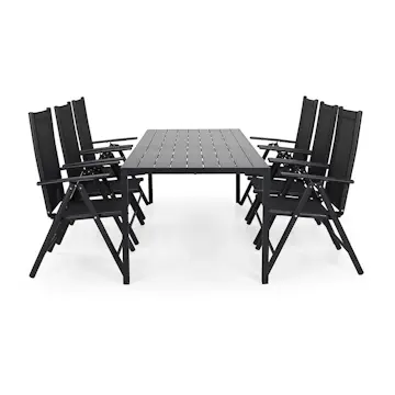 Matgrupp Comfort Garden Tunis 205 med 6 Positionsstolar Maggie