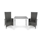 Matgrupp Utomhus Comfort Garden Tunis 90 med 2 Ställbara Utefåtöljer Jenny