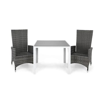 Matgrupp Utomhus Comfort Garden Tunis 90 med 2 Ställbara Utefåtöljer Jenny
