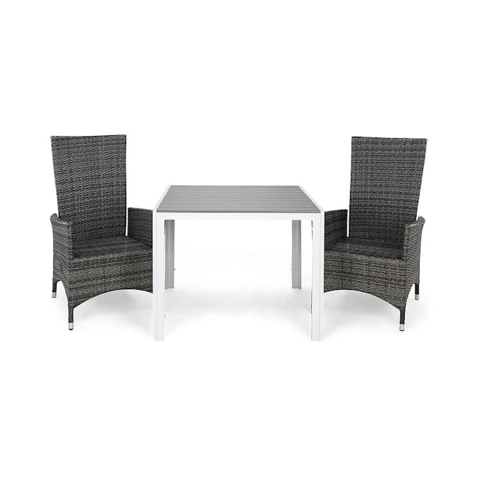 Matgrupp Utomhus Comfort Garden Tunis 90 med 2 Ställbara Utefåtöljer Jenny