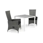 Matgrupp Utomhus Comfort Garden Tunis 90 med 2 Ställbara Utefåtöljer Jenny