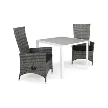 Matgrupp Utomhus Comfort Garden Tunis 90 med 2 Ställbara Utefåtöljer Jenny