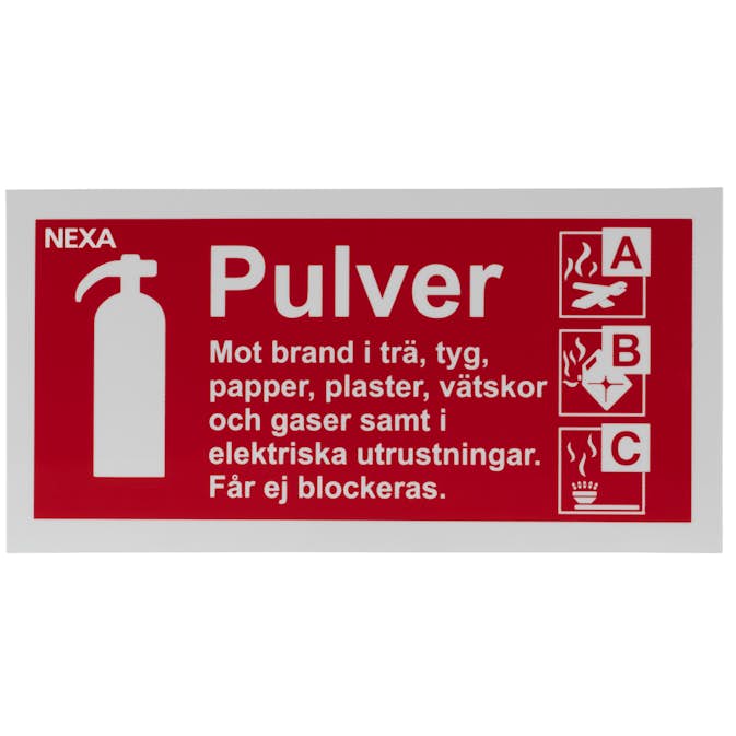 Skylt Nexa För Pulversläckare BSP-1020
