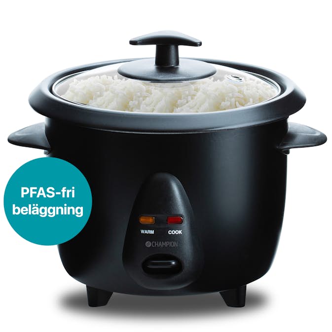 Riskokare Champion Mini Ceramic 0,6L 300W RK400 PFAS-fri Svart