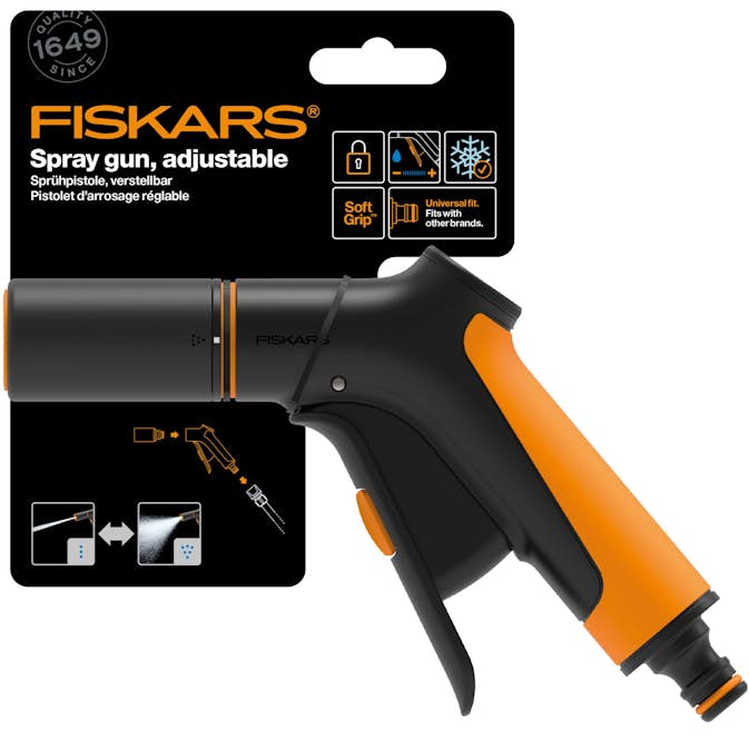 Bevattning Fiskars Strålpistol Justerbar Front Trigger med Slangkoppling
