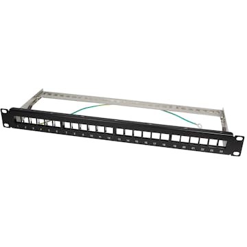 Serverskåp LogiLink Patchpanel Keystone-uttag 19" Rack 1U Svart