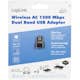 Trådlöst Nätverkskort LogiLink USB 2.0 Wifi-Adapter AC 1200Mbit/s Svart
