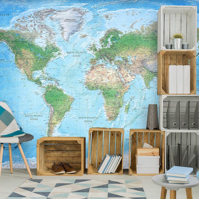 Fototapet Arkiio World Map Traditional Cartography