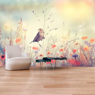 Fototapet Arkiio Självhäftande Field Bird