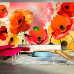 Fototapet Arkiio Självhäftande Velvet Poppies 490x280