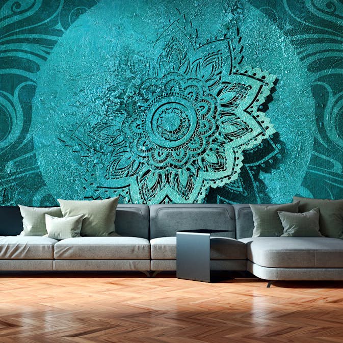 Fototapet Arkiio Självhäftande Azure Flower II 490x280